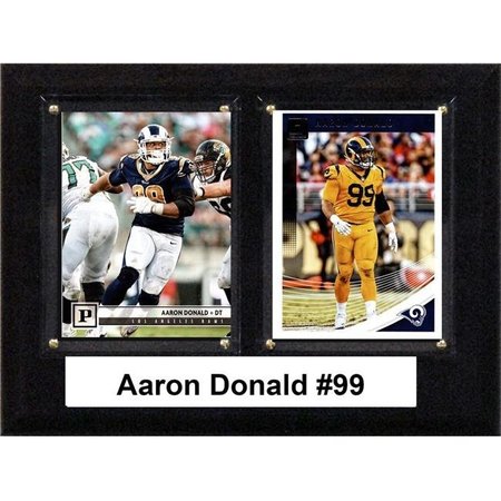 WILLIAMS & SON SAW & SUPPLY C&I Collectables 68DONALD 6 x 8 in. NFL Aaron Donald Los Angeles Rams Two Card Plaque 68DONALD